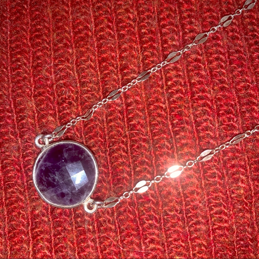 Beautiful amethyst and sterling silver necklace, handmade by Alaskan artist.